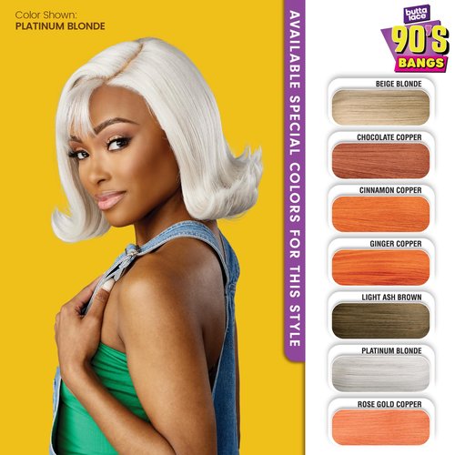 Sensationnel Butta Lace 90Sbangs Wigs - Unit 907 Glueless Wide Deep Part Synthetic Preplucked Hairline (1 JETBLACK)
