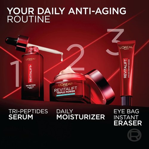 L'Oreal Paris Revitalift Triple Power Face Moisturizer - Anti-Aging Formula with Pro Retinol & Hyaluronic Acid, 2.55 Oz