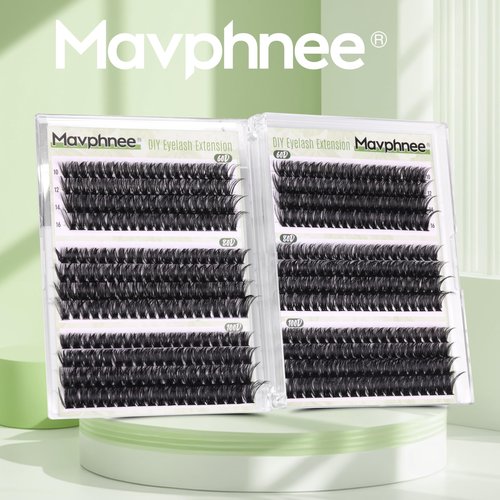 D-Curly Cluster Eyelash Extensions 480Pcs Volume Lash Extensions DIY Eyelash Extensions for Beginners Wispy Eyelash Clusters Natural Full Thick Individual Lashes Clusters (60D 80D 100D Mixed, 10-16MM)