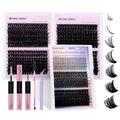 Wendy Lash Clusters Kit With Bottom Lashes 40D+50D+60D+80D+100D+150D 880-Pcs Fluffy Eyelash Clusters D Curl Lashes Extension Soft Eyelash Extension Kit Wispy Natural DIY at Home