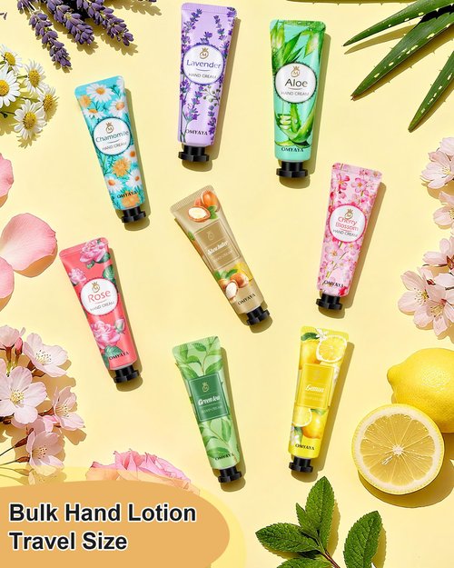 OFUN 40 Pack Hand Cream Gift Set for Women Mini Lotion Travel Size for Dry Cracked Hand Plant Fragrance Hand Care Moisturizing Cream for Christmas Mother's Day Valentine's Day (40 Pack)