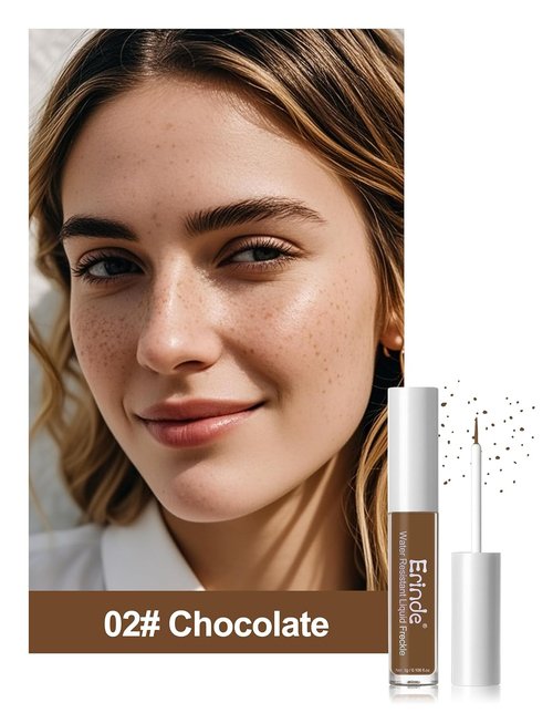 Erinde Faux Freckle Pen - Waterproof, Long-Lasting Makeup for Natural-Looking Freckles | Vegan, 02 Chocolate