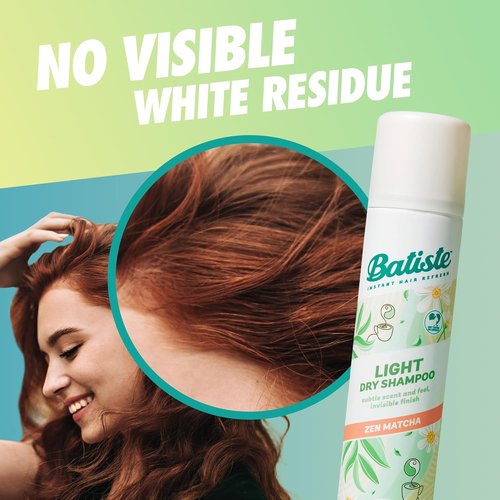 Batiste Light Dry Shampoo - Zen Matcha | Invisible Finish for Refreshing Hair & Oil Absorption, 3.81 Oz