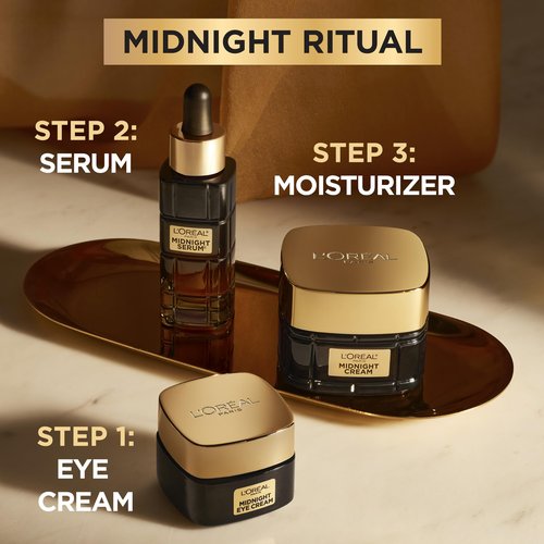L'Oreal Paris Age Perfect Cell Renewal Midnight Eye Cream, Antioxidant-Rich Under Eye Cream to Treat 8 Signs of Aging, Includes Night Cream Sample