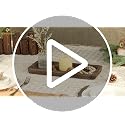 Whitewashed Rustic Wooden Candle Tray - 17-Inch Farmhouse Decor Centerpiece