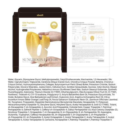 SUNGBOON EDITOR Silk Peptide EGF Intensive Gold Overnight Mask, Hydrating Mask for Glass Skin,31 Multi Peptide(Copper Peptides)+24K Gold&Collagen, Korean Skincare, 4ea | Valentines Day Gifts for Woman