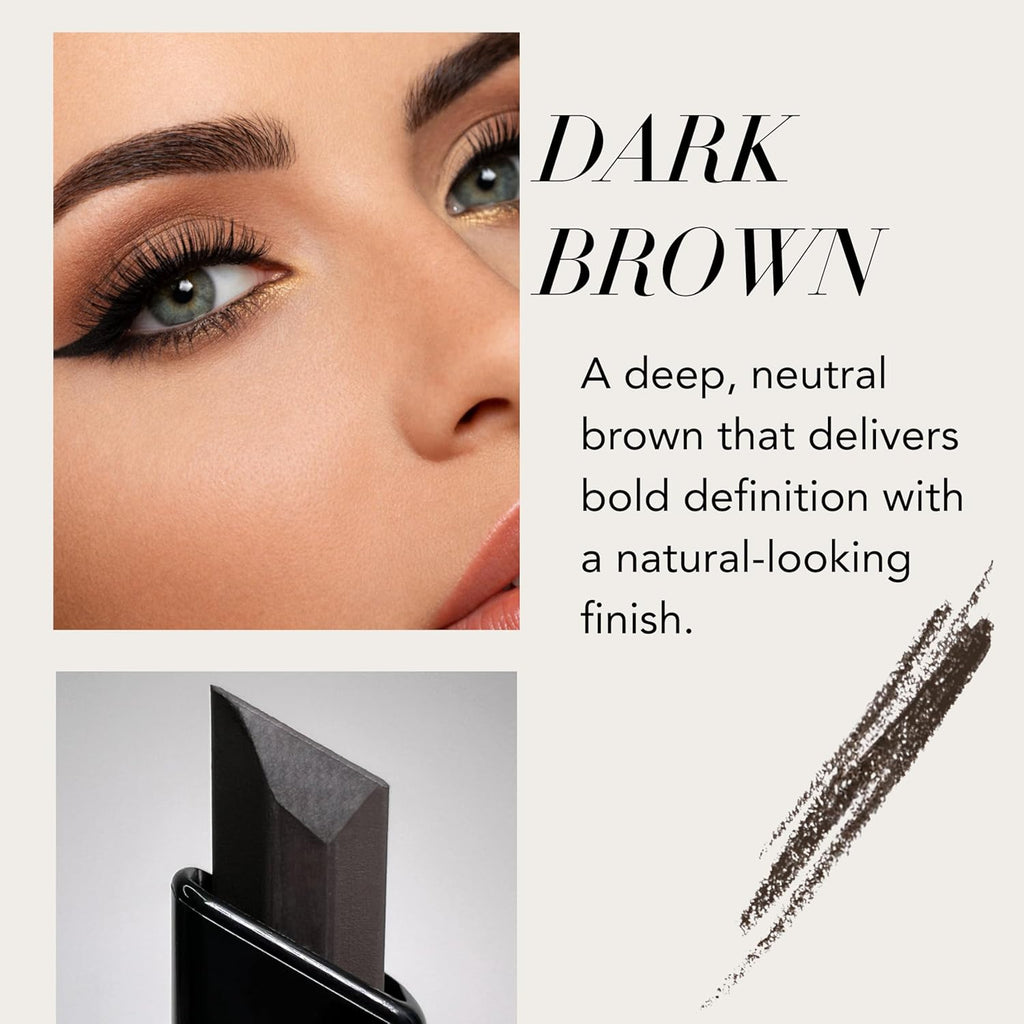Xtreme Lashes Brow Pencil - Waterproof, Smudge-Proof, Long-Lasting Dark Brown Eyebrow Makeup with Spoolie Brush