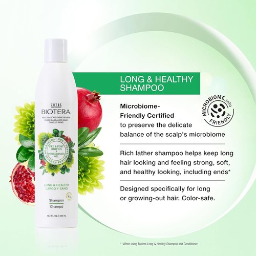 Biotera Long & Healthy Strengthening Shampoo - Strengthens Long Hair | Vegan, Paraben-Free & Color-Safe