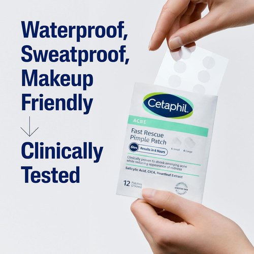 Cetaphil Acne Patches - Salicylic Acid & CICA Formula for Sensitive Skin | 24 Count, Fast Results in 6 Hours
