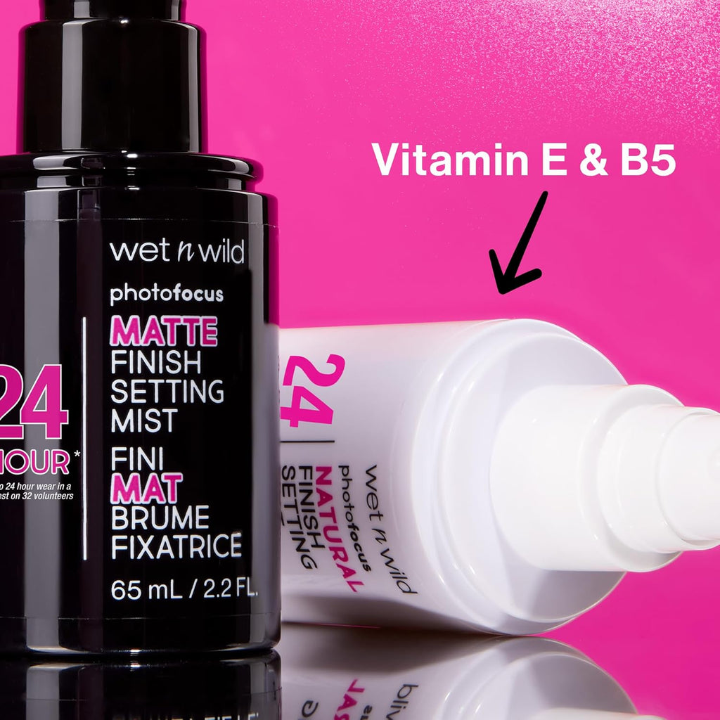 Wet n Wild Photo Focus Setting Mist - Lightweight & Nourishing Formula for All Skin Types | 24HR Matte Finish