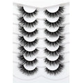 Pooplunch Cat Eye Lashes False Eyelashes Volume Thick Crossed 16MM Wispy Curly Fluttery Faux Mink Lashes 8D Fake Eyelash Strips 7 Pairs Pack