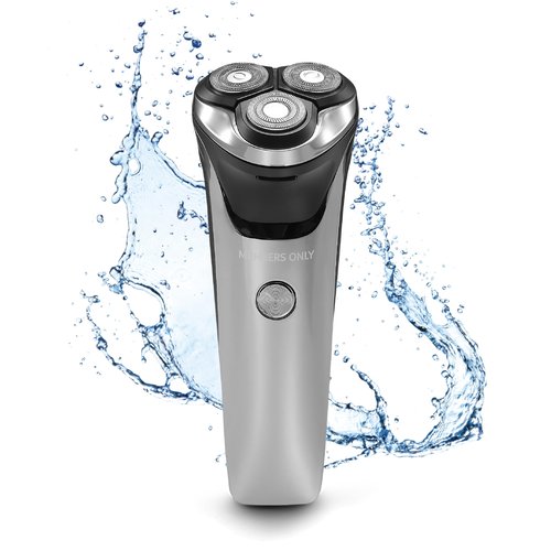 Members Only Electric Razor for Men, Lithium Metallic Cordless 3 Heads Rotary Shaver, Precision Trimming, Close Shave with Built-in Pop-up Trimmer, IPX6 Waterproof, USB Rechargeable Battery