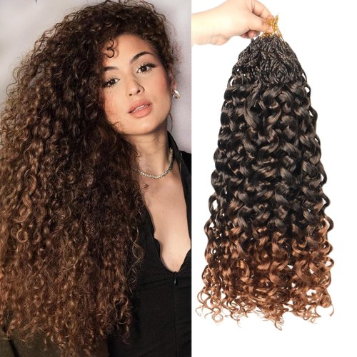 Datanala GoGo Curl Crochet Hairv 18 Inch Pre-Looped Water Wave Crochet Hair 8 Packs Long Beach Curl Crochet Braiding Hair Synthetic Extensions For Women (18Inch/T30)