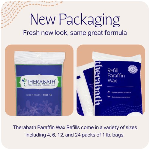 Therabath Paraffin Wax Refill - Thermotherapy - Use to Relieve Arthritis Discomfort, Stiff Muscles, & Dry Skin - For Hands, Feet, Body - Deeply Hydrates & Protects - Made in USA, 2 lb. ScentFree