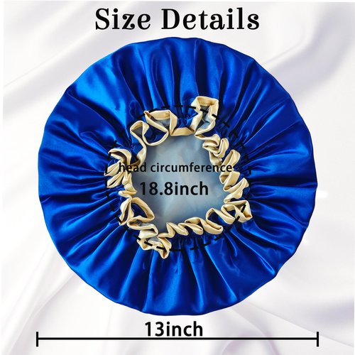 choshion Shower Cap Reusable Waterproof, Large Shower Cap for Women, Shower Caps for Braids Long Hair, Double Layer Satin Plastic Hair Cap for Shower