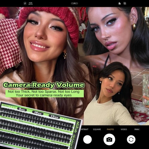 Fluffy Lash Clusters 8-12MM Short Cluster Eyelash Extensions Wispy Eyelash Clusters Thick Volume DIY Lash Extension Eye Lash Clusters Individual Lashes Cluster Lashes by Newcally