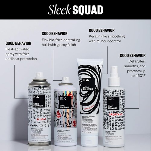 IGK GOOD BEHAVIOR Holiday 2025 Gift Set | Flexible Hairspray, Smoothing Spray & 4-in-1 Prep Spray - Anti-Frizz, Heat Protection & Shine for All Hair Types