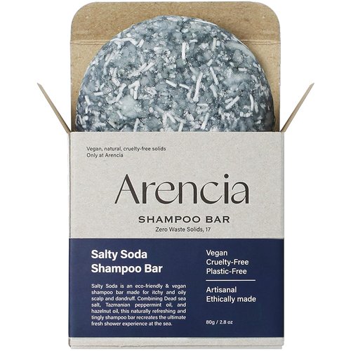 ARENCIA Salty Soda Shampoo Bar - Natural Cleansing & Hydrating Formula | Eco-Friendly & Travel Size