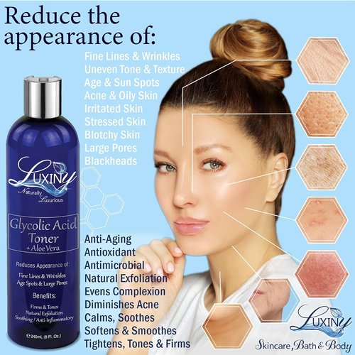 **Regine Switzerland Glycolic Acid Toner - Hydrating AHA BHA Facial Toner (8 oz) for Acne Prone Skin**
