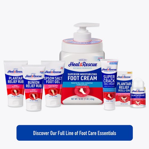 Heal&Rescue Heel Rescue Foot Cream 16 Ounce Bottle,for Cracked,Calloused or Chapped Skin,(Pack of 4)
