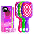 FHI Heat UNbrush Detangling Brush - Pain-Free Hair Brush for All Hair Types | 3-Pack Neon Collection