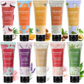 DincherBel Hydrating Hand Cream Set - 10 Travel Size Non-Greasy Lotions for Dry Skin | 1.0 oz Each