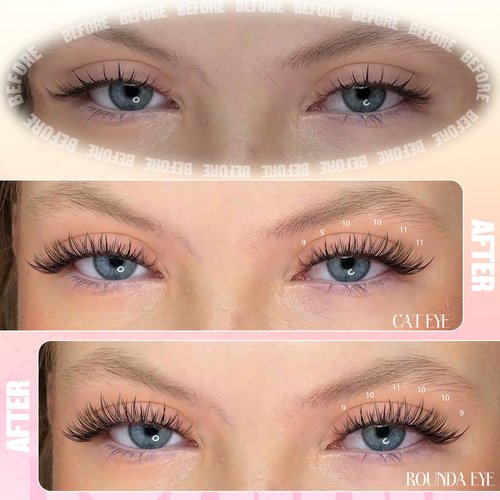 Lash Clusters Wispy Individual Lash Extensions Natural Cluster Lashes 9-11MM 96pcs DIY Eyelash Extension C-Curly Eyelash Clusters by Ruairie