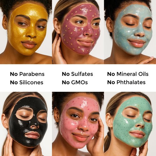 GEMSKIN Jelly Mask for Facials Peel-Off - 10 Set Pack Modeling Rubber Mask Multipack - Hydrating & Calming Jelly Face Mask Powder Variety Spa Kit - Bowl Scoop & Spatula Bundle - Professional Skincare