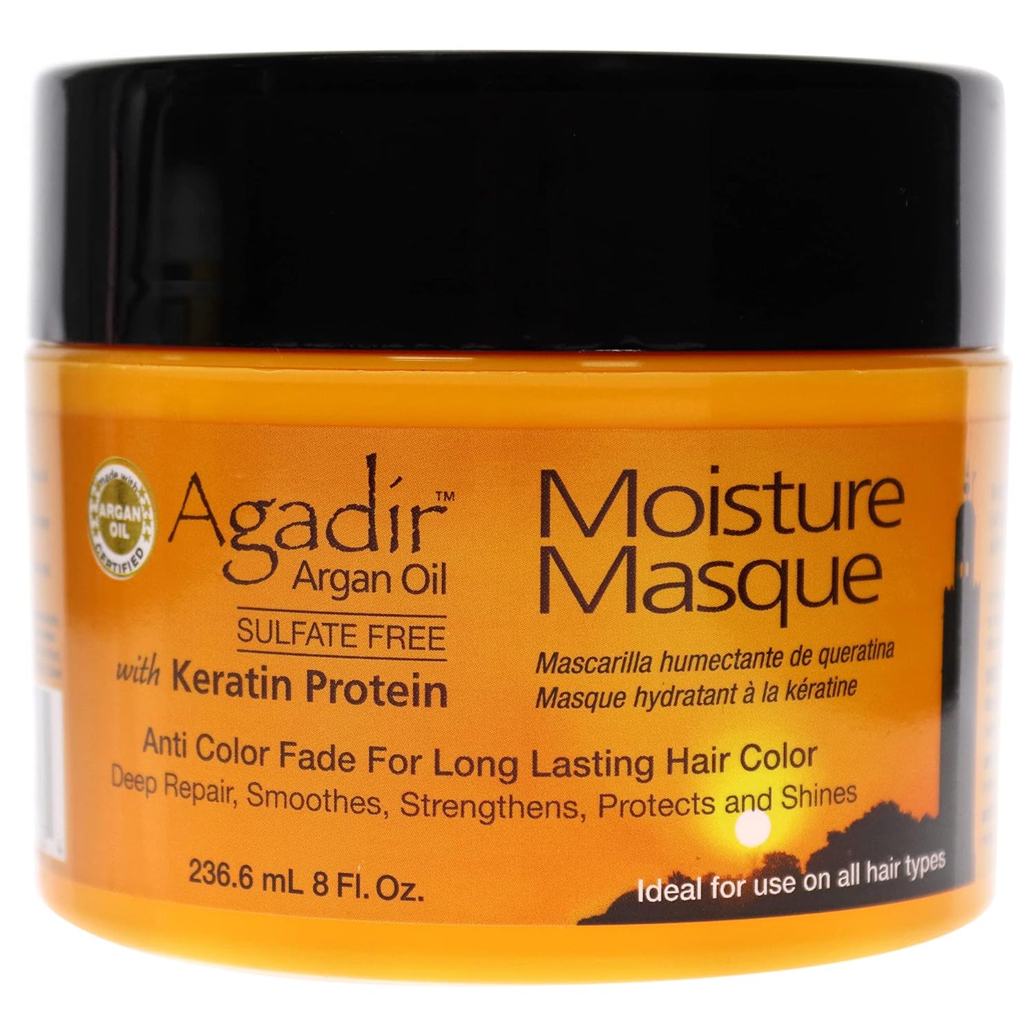 Agadir Moisture Masque - Deep Hydrating Hair Treatment | 8 Oz for Soft, Manageable Hair
