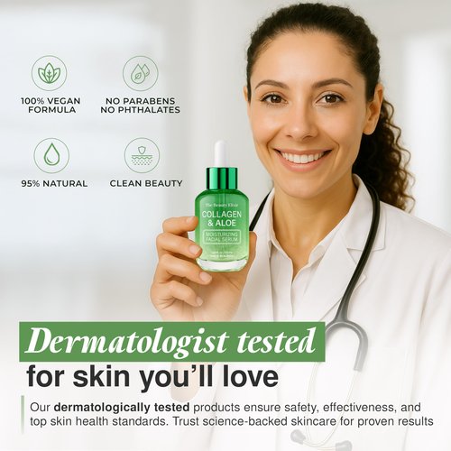 The Beauty Elixir Aloe & Collagen Serum For Face - Dermatologist Tested, Anti-Aging, Ultra Hydrating Aloe Vera Gel For Face - Natural Ingredients, Clean Beauty, Cruelty-Free Korean Skin Care - 1.69 oz