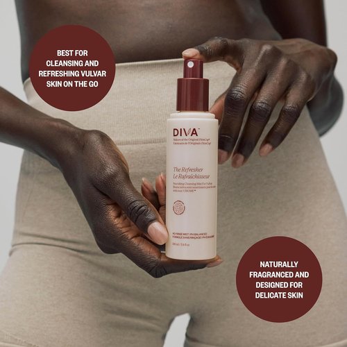 DIVA Refresher - Gentle No-Rinse Spray Cleanser - Fragrance-Free Plant-Based Formula | 100 mL