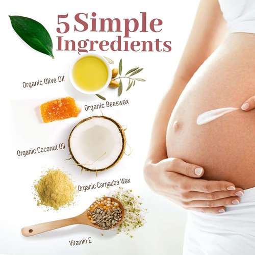 Organic Belly Balm - USDA Certified Stretch Mark Cream to Moisturize & Heal Skin | Made in USA