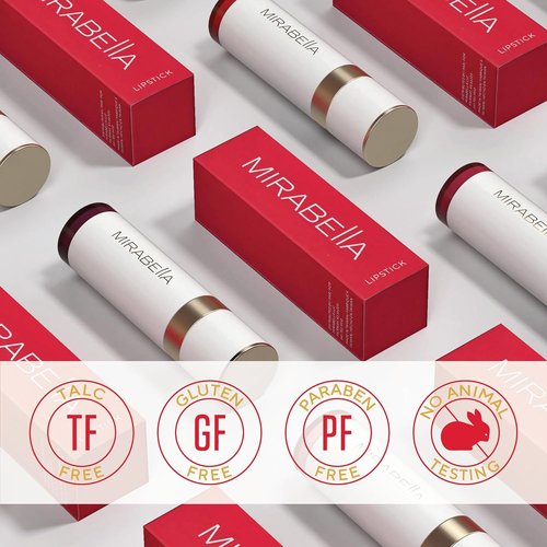 Mirabella Smudge Proof Lipstick - Long-Lasting Hydrating Color with Vegan Lanolin & Vitamin E | Rosy Matte Finish