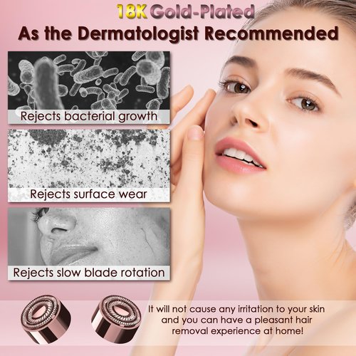 Gurelax Replacement Heads for Flawless Finishing Touch Facial Hair Remover, Gen 3 Replacement Blades for Women,18K Gold Replacement Blades Refill (Just fit for Gen3 Device)