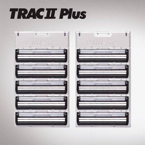 Gillette TRAC II Plus Mens Razor Blade Refills, 10 Count, Delivers a Clean, Close Shave
