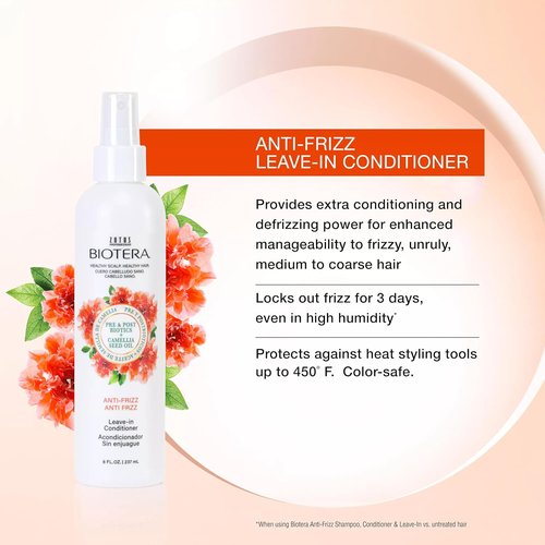 BIOTERA Anti Frizz Leave-In Conditioner - Intense Smoothing for Frizzy Hair | Vegan, Cruelty-Free & Paraben-Free