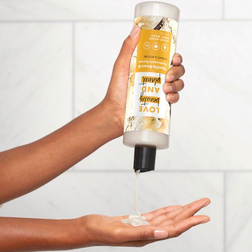 Love Beauty and Planet Plant-Based Body Wash Hydrate & Restore Vanilla Bean & Hyaluronic Serum No Sulfate Cleansers, Cruelty Free, 92% Naturally Derived 20 oz