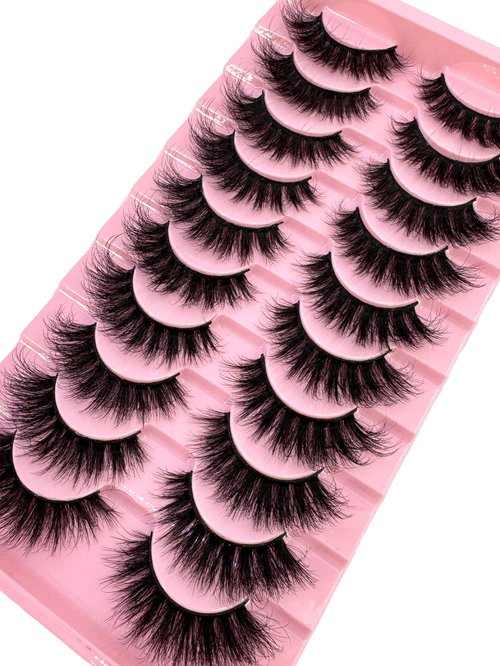 HBZGTLAD New 10 Pairs 3D Mink Lashes False Eyelashes Handmade Wispy Fluffy Long Lashes Natural Eye Makeup Tools Eye Lashes (837)