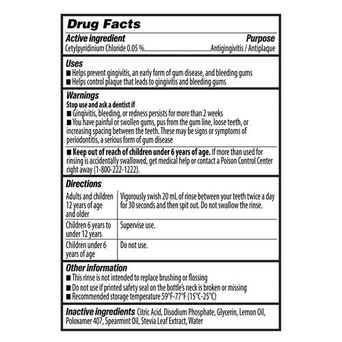 GuruNanda Therapeutic Anti-Gingivitis Oral Rinse with 0.05% CPC, Alcohol & Fluoride Free Mouthwash for Healthy Gums, Wild Mint Flavor, 2x16 oz