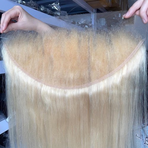 13x4 Lace Frontal Only Human Hair Honey Blonde 613 Color 13x4 Transparent Lace Frontal Closure Pre Plucked Invisible Hiar Knots 150% Brzilian Virgin Human Hair Blonde 613 14 Inch 13x4 Frontal Only