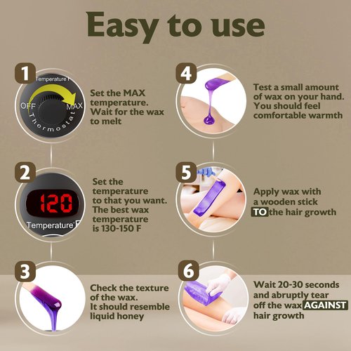 All-in-One Wax Warmer for Hair Removal – Hard Wax Kit with Wax Pot, Complete Body Waxing Kit for Women & Men (39 Accessories)