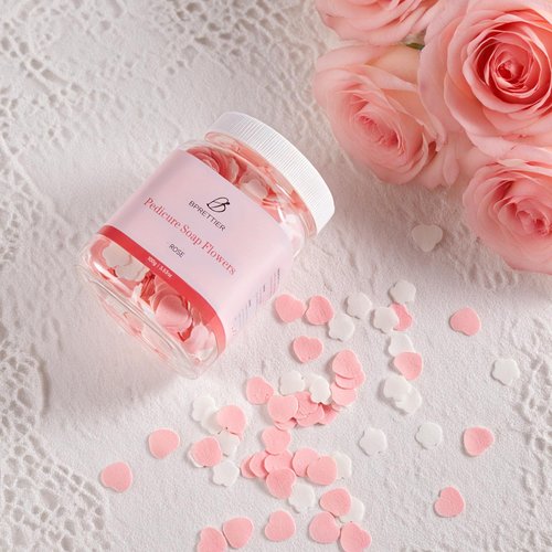 BPrettier Pedicure Soap Flowers Foot Soak Petals Sheet for Softens Dead Skin Moisturizing Relaxing Spa Feet Birthday Pedi Nail Party (Rose)