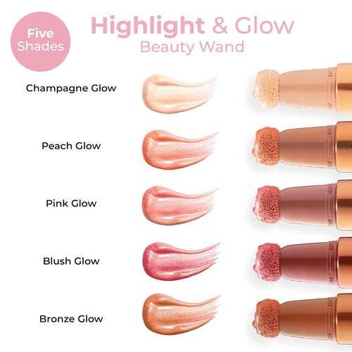 MCoBeauty - Highlight And Glow Beauty Wand - Buildable Liquid Highlighter - Peach Coral Shade | Soft, Radiant Finish