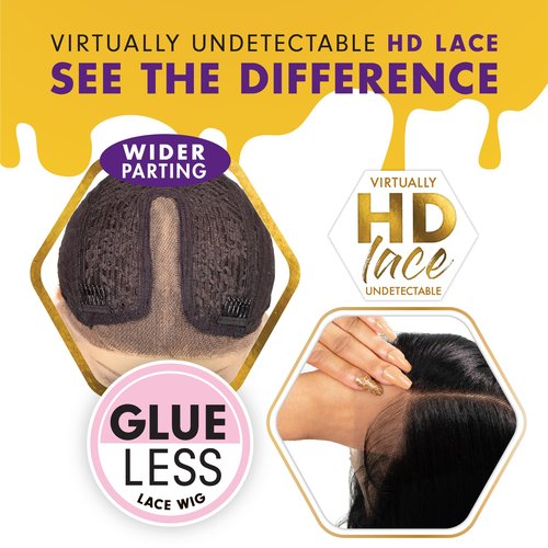 Sensationnel Butta Lace Wigs - Unit 8 Extra Wide 5 Inch Deep Parting Synthetic Preplucked Hairline Glueless Lacefront (2 DARKBROWN)