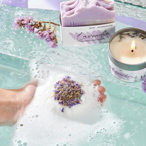 Peacoeye Spa Gifts for Women Valentines Day Mothers Day Gifts Bath Gift Baskets Relaxing Spa Self Care for Mom Her Sister Wife Auntie Home Bath Care Package Thank You Birthday (Purple -Spa for Women)