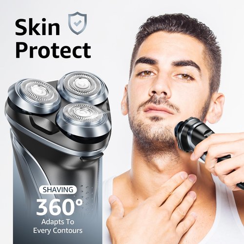 GDKLXL Rechargeable Electric Razor for Men: IPX7 Waterproof Shaver - 4D Flex Precision Blades with Pop-Up Trimmer - 1.5H Fast Charge - Gentle on Sensitive Skin, Travel-Friendly
