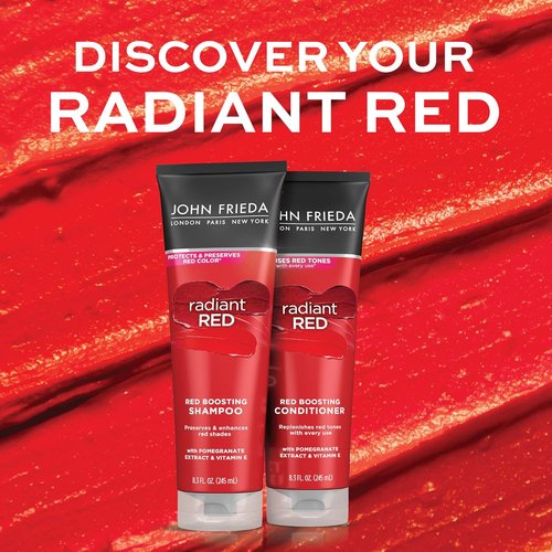John Frieda Radiant Red Shampoo & Conditioner Bundle - Enhance Color with Pomegranate & Vitamin E
