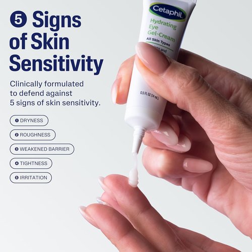 Cetaphil Hydrating Eye Gel-Cream - Brightens & Smooths Under Eyes with Hyaluronic Acid | 0.5 Fl Oz
