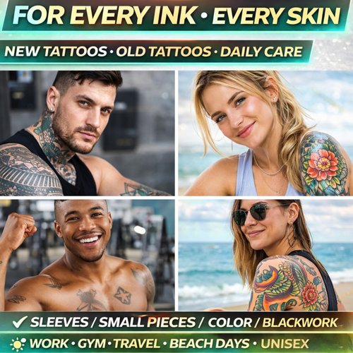 Tattoo Balm Stick – Maximum Strenght Tattoo Aftercare Healing Ointment – Travel Size Deluxe Tattoo Butter Moisturizer & Tattoo Numbing Cream, Lotion, Glide Alternative, Tattoo Care Supplies