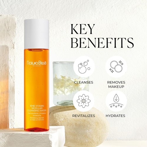 Natura Bissé C+C Vitamin Micellar Cleansing Water - Revitalizing Makeup Remover & Hydrating Cleanser, 7 Oz
